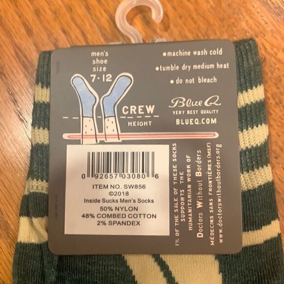 Blue Q Mens Cotton Crew Socks ”Inside Sucks” Camping - Picture 6 of 6